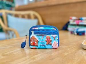 กระเป๋าผ้า แฮนด์เมด รุ่นปอคำ โทนลายดอก สูง4นิ้ว ยาว4.5นิ้ว