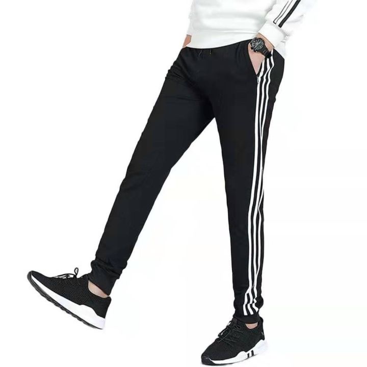 Unisex Jogger pants Three lines Stretchable makapal tela With Zith ...