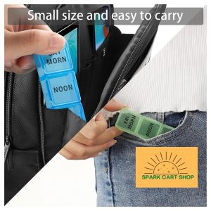 Spartcart Shop  1pcs Medication Storage Box Weekly Mini Medication Organizer 7 Day 21 Slots Pill Medicine Box Marked Week