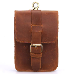 Royal Bagger Waist Bag for Men 100% Genuine Cow Leather Cowhide Mens Phone Belt Bags Crazy Horse Leather Retro Mountaineering Wallets Purse Cool Man