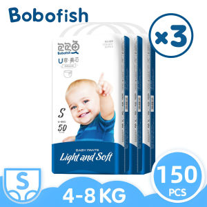 【ราคาพิเศษ 3 แพ็ค】Bobofish Baby Pants ผ้าอ้อมเด็กสำเร็จรูป Size S/M/L/XL/XXL/XXXL ขนาดใหญ่1-3 ปี แพมเพิสเด็ก ผ้าอ้อมสำเร็จรูป ผ้าอ้อมแบบกางเกง