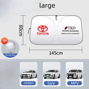 S/L 2 Sizes Thicker Foldable Car Front Windscreen Sunshade Vehicle Summer Thermal Insulation Curtain For Toyota Vios Raize Wigo Rush Veloz Yaris Ativ Innova Avanza Altis Fortuner Hilux Corolla Cross GR Sport