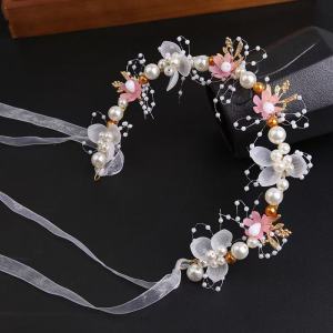 Flower Lace Crown/Girl New Bridal Wreath Tiaras Headwear Headband Bracelet Hair hoop/Children Performance Headwear