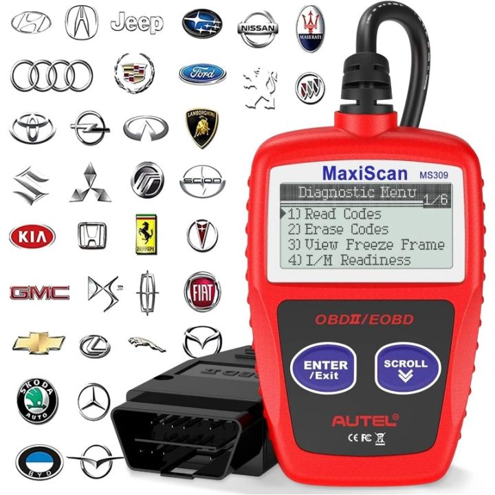 MS309 CAN BUS OBD2 Scanner - Autel Car Diagnostic Tool, Engine Fault ...