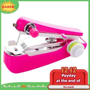 BAREN 1 Set Mini Sewing Machine Fast Stitch Labor-saving Fabric Clothes Sewing Tools Handheld Portable Mini Manual Sewing Machine