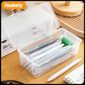 【2-3 ngày giao hàng】 1PC công suất lớn nhựa hộp bút chì Stackable mờ rõ ràng bút chì Hộp văn phòng vật tư lưu trữ tổ chức hộp