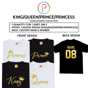 Custom King Queen Princess Prince Name Number Couple Valentines Family Tee T-shirt T Shirt Baju Birthday Anniversary Gifts