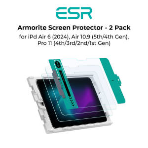 ESR iPad Air 11 (2024/2025) Air 10.9 (5th/4th Gen) Pro 11 (4th/3rd/2nd/1st Gen) Armorite Screen Protector - 2 Pack