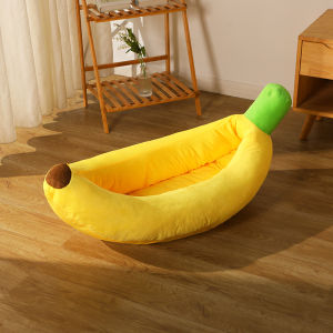 Banana Boat Pet Bed Soft Plush Cat & Dog Bed for Small Pets Cozy Cuddler Cushion
