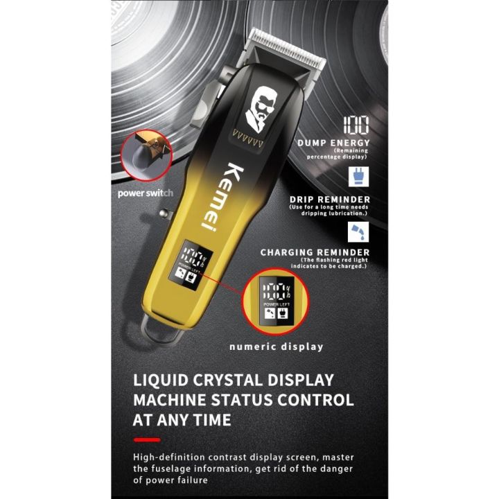 KEMEI Electric Hair Clipper USB Rechargeable Hair Trimmer Professional ...