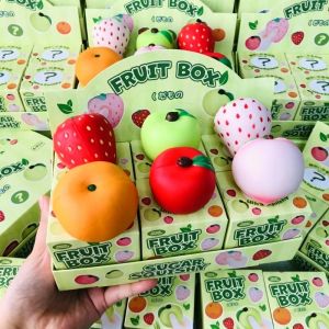 6 Pcs/set Simulated Fruit Slow Rising Squishy Blind Box Toy Soft Stress Relief Fidget Cute Sensory Squeeze Toy Anxiety Relief Gift for Kids