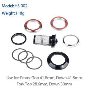 Bicycle Headset 41.8mm to 41.8/52mm Straight Tube Fork Steering Bearing Headset 1-1/8 to 1-1/2 Tapered Head Tube MTB Road Frame
