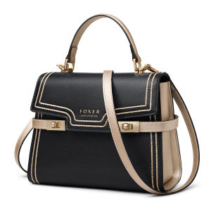 FOXER Women Cow Leather Cross body Bag Fashion Shoulder Bags Messenger Bag Female Luxury Purse Stylish Lady Handbag