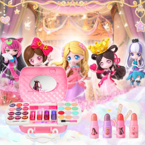 Bafada Princess Lori Makeup Set for KidsPretend Play ToysNon-Toxic Cosmetics Set Toy Kids Make up SetCute Play House Toy Kid Cosmetic Hand Bag Beauty Kit Mini Portable Make up Set ToySafe No Toxic for Girl Christmas Birthday Gifts