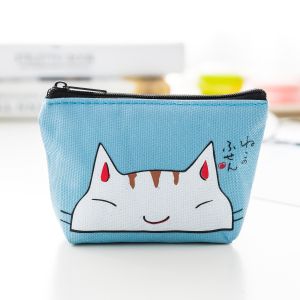 Dreams Time Japanese Style Cute Cartoon Women Kid Zip Cable Earphone Pouch Coin Purse Mini Bag Cat Casing Syling Beg Kucing Emoji Perempuan 简约可爱猫咪表情可爱零钱包