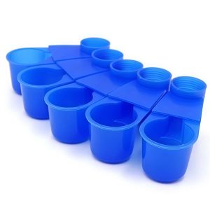 10Pcs Automatic Bird Water Drinker Blue Cup Plastic Double Cup Water Drinker Bird Feeder Bowl