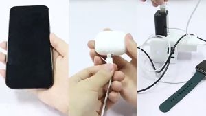 3 in 1 Wireless Charger Pad Magnetic 15W Charging Station Folding Multi Device Charger For iPhone 11121314 Apple Magnetic Charger Portable