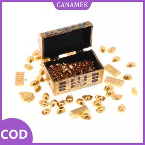CANAMEK✨ 1:12 Dollhouse thu nhỏ cướp biển kho báu ngực thỏi vàng thanh đồ nội thất nhà mô hình trang trí nội thất đồ chơi nhà búp bê phụ kiện