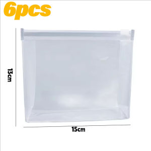 6Pcs PVC Transparent Cosmetic Bags Portable Toiletry Pouches Waterproof Clear Makeup Organizers for Travel Daily Use