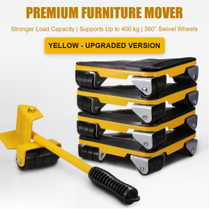 【Fireheart Warrior】 Furniture Mover Tool Set | 4 Swivel Dollies & Lifter for Sofa Cabinet & Appliances