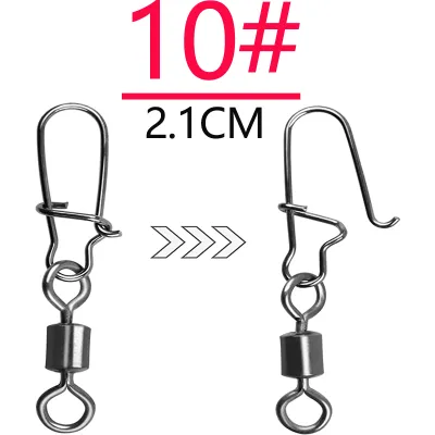 50PCS Swivels Bearing Fishing Connector Pin 10LB-110LB High Strength Ball Bearing Swivels Jig Saltwater Stainless Steel Ring