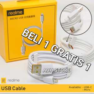 ( BELI 1 GRATIS 1 ) KABEL ( USB ) DATA REALME MICRO & TYPE C NEW SUPORT FAST CHARGING COMPATIBLE FOR REALME KABEL DATA FAST CHARGING PENGISIAN CEPAT BISA DIGUNAKAN KESEMUA JENIS TIPE"