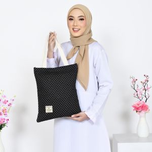 Totebag Resleting kuliah wanita bahan kanvas polos dan Motif bisa custom sablon tas seminar souvenir