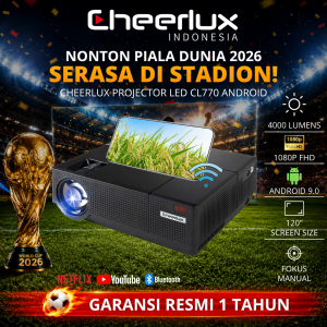 CHEERLUX INDONESIA | Proyektor Cheerlux CL770 Android Wifi Bluetooth 4000 Lumens 1080P Full HD
