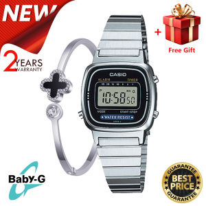 (ของแท้ 100%) นาฬิกา นาฬิกาข้อมือ นาฬิกา นาฬิกาข้อมือผู้หญิง แบบกันน้ำ นาฬิกาข้อมือดิจิทัล LED สายสเตนเลส LA670WA-1D