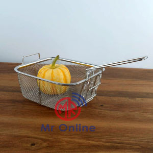 Stainless Steel Square / Round Shape Mesh Skimmer with Handle / Frying Cage/ Food Colander / Fine mesh/ Filter Scop