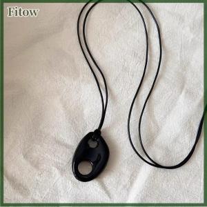Fitow Vintage Personalized Pig Nose Pendant Necklace For Women Girls Simple Versatile Sweater Chain Jewelry Accessories Gifts