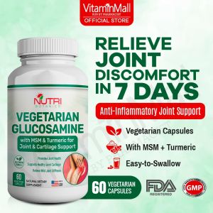 Nutra Botanics Triple Strength Glucosamine Chondroitin & MSM - Advanced Joint Support for Knee Pain Relief & Mobility (60/90 Caps)