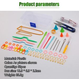 62Pcs/Set Alat Rajut Set Box Tas Crochet Set