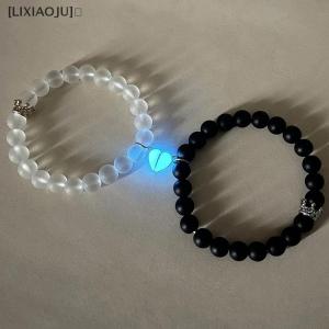 [3-Day express delivery] 2Pcs Luminous Couple Bracelet Crown Couple Charm Handmade Adjustable Bead String Matching Friend Bracelet Love Jewelry Gifts
