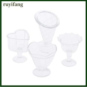 ruyifang 12pcs/set Mini Ice Cream Sundae Cup Container DIY Clay Modeling Plastic Cup Toys