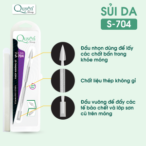 Sủi Da Inox Mỹ Phẩm Quyên Chính Hãng S704 - An Toàn Cho Da - Thép Không Gỉ - Lấy Khóe Móng
