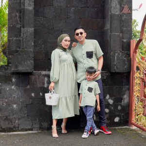 Gamis Tunik Midi Dress Crincle WANITA Muslimah Couple Keluarga - Zeeva Series by nuriariya.id