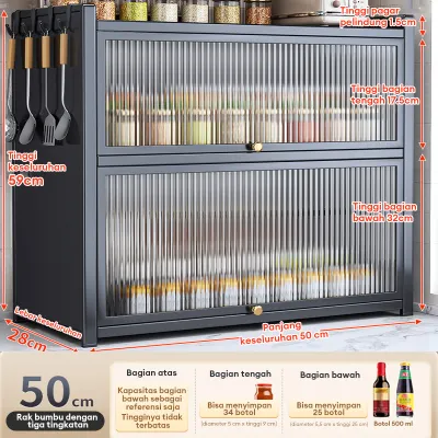 Lemari Dapur Minimalis Lemari Piring Dapur Rak Oven Rak Microwave Rak Bumbu Dapur Stainless