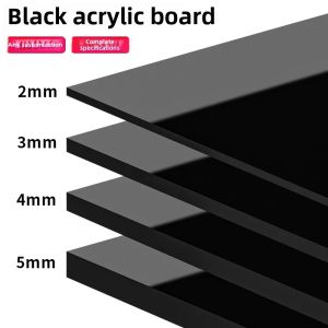 Black  Acrylic Board Glossy Pure Black Plexiglass Plastic Sheet Organic Glass for Custom DIY Craft Project Sign Table