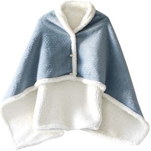 FLYING Thick Warm Lazy Shawl Soft Multifunction Small Blanket  Coral Fleece Nap Blanket Lunch Break