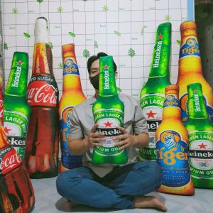 GỐI ÔM DÀI CHO BÉ MẪU GIÁO HÌNH CHAI BIA DỄ THƯƠNG MẪU MỚI MỀM MỊN 100% GÒN CAO CẤP