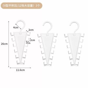 KEBETEME 3PCS V-shaped Double-sided Hanger Organizer With 12 hooks The Ultimate Wardrobe Organiser Space-saving Storage Hooks For Home Or Student Accommodation