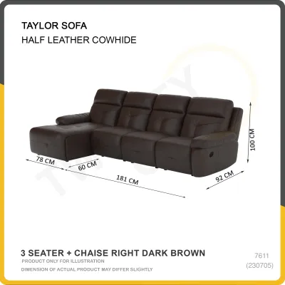[SG Seller] Twentyone HALF LEATHER COWHIDE SOFA (1 SEATER /2 SEATER /3 SAETER /4 / 2+L / 3+L SEATER AVAILABLE)