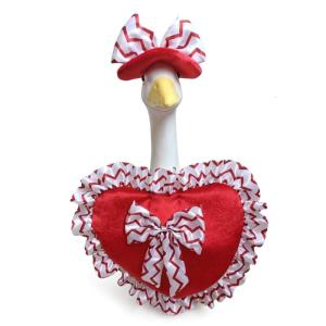 Holiday Party Decorative Polyester Geese Statue Heart Lace Designs For Porch Balconys Valentine Festival Display