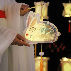 ZYJC SHOP Cầm tay TỰ LÀM Thỏ Ánh Sáng Hoa Đèn Điện tử Ánh Sáng Xách tay Lễ hội Đèn Lồng Phát sáng Đèn Lồng Trung Quốc Đèn Lồng Trung Thu Lồng Đèn