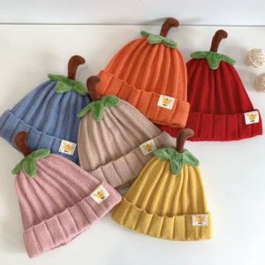 ZANGTA Soft Baby Knitted Hat Cartoon Design Cuffed Style Infant Cap Cute Style Yarn Pumpkin Toddler Beanie Halloween