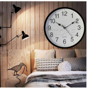 นาฬิกาแขวนทรงกลม 10 นิ้ว นาฬิกาเดินเงียบ เรียบง่ายและมีสไตล์ เดินเรียบไม่มีเสียง แข็งแรง ทนทาน INSwall clock