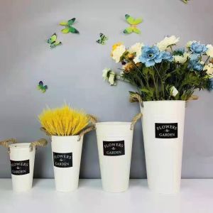 Vintage Tin Bucket Iron Art Flower Tube Dried Flower Vase TB0006 -TB0013