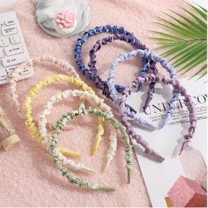 [Terbaru] 1Pcs Bando Scrunchie Korea Bandana Rambut Kain Polos Bando Wanita Aksesoris Rambut Pita Korean Fashion Style
