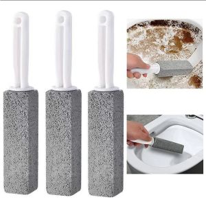 1/3pcs Toilets Cleaner Stone Natural Stone Toilets Brush Cleaning Stone Long Handle Bathroom Gadgets